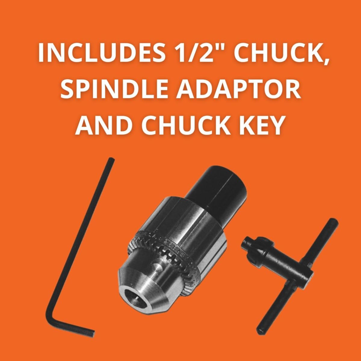 Fein 3-Jaw Drill Chuck and Adapter Set for Magnetic Base Drill - Enables Twist Drill Use, Small and Blind Hole Applications, 1/2" Capacity - 64298190100