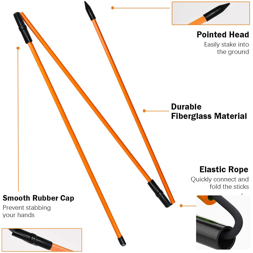 RUTHNISSI Golf Alignment Sticks (Pack of 2) 48-inch Collapsible Golf Alignment Sticks for Aiming,Putting,Full Swing Trainer,Posture Corrector,Portable Golf Training Equipment with Tube Case
