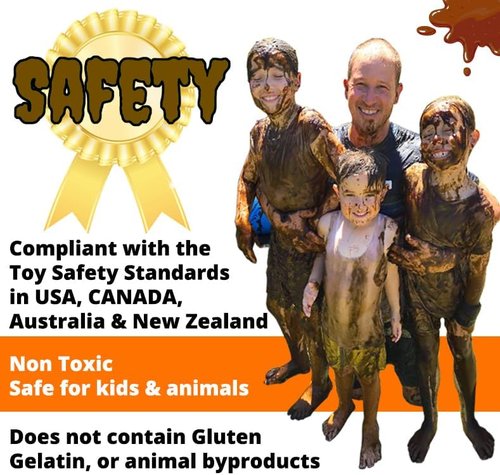 Instant MUD | Safe, Clean Fake Mud for Wrestling, Pies & Fun Runs - Makes 60 Gallons