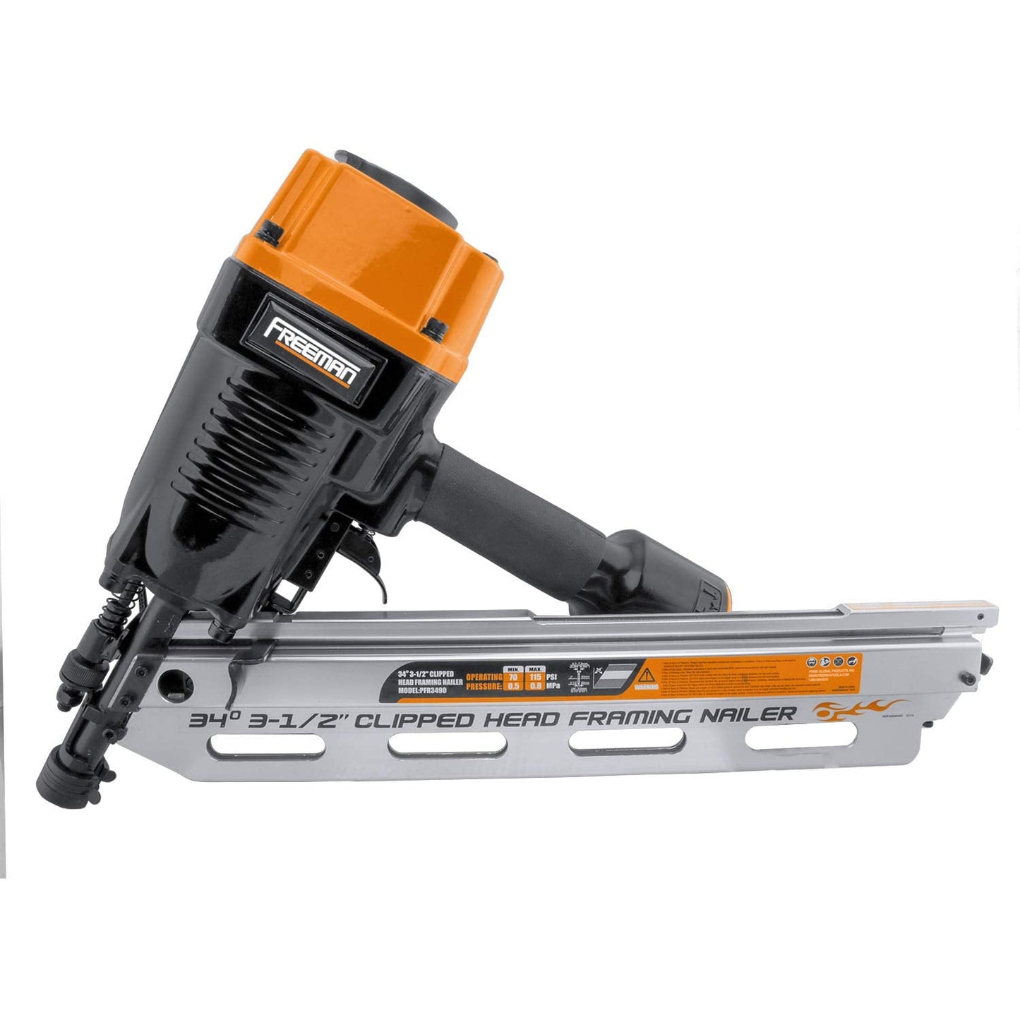 Freeman PFR3490 Pneumatic 34 Degree 3-1/2" Framing Nailer with Belt Hook