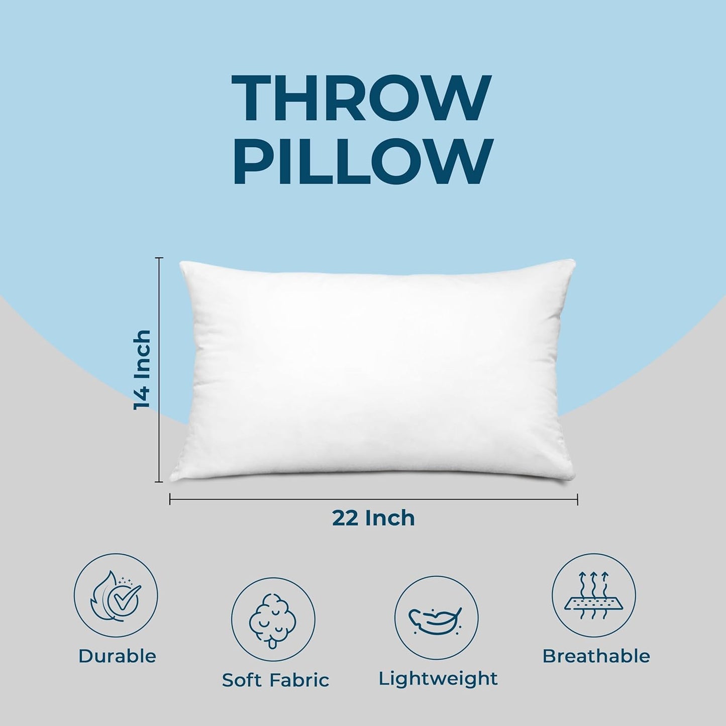 Utopia Bedding Throw Pillows - Fluffy Down Alternative Set of 4 | 14 x 22 Inches, White for Bed & Sofa