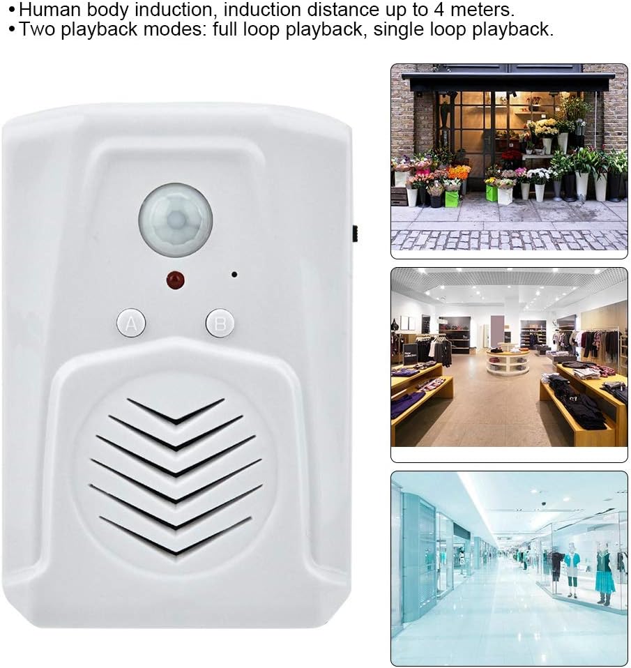 Dioche MP3 4m USB/Battery Powered Motion Sensor Alarm Doorbell - Audio Player with Infrared Induction, Detection