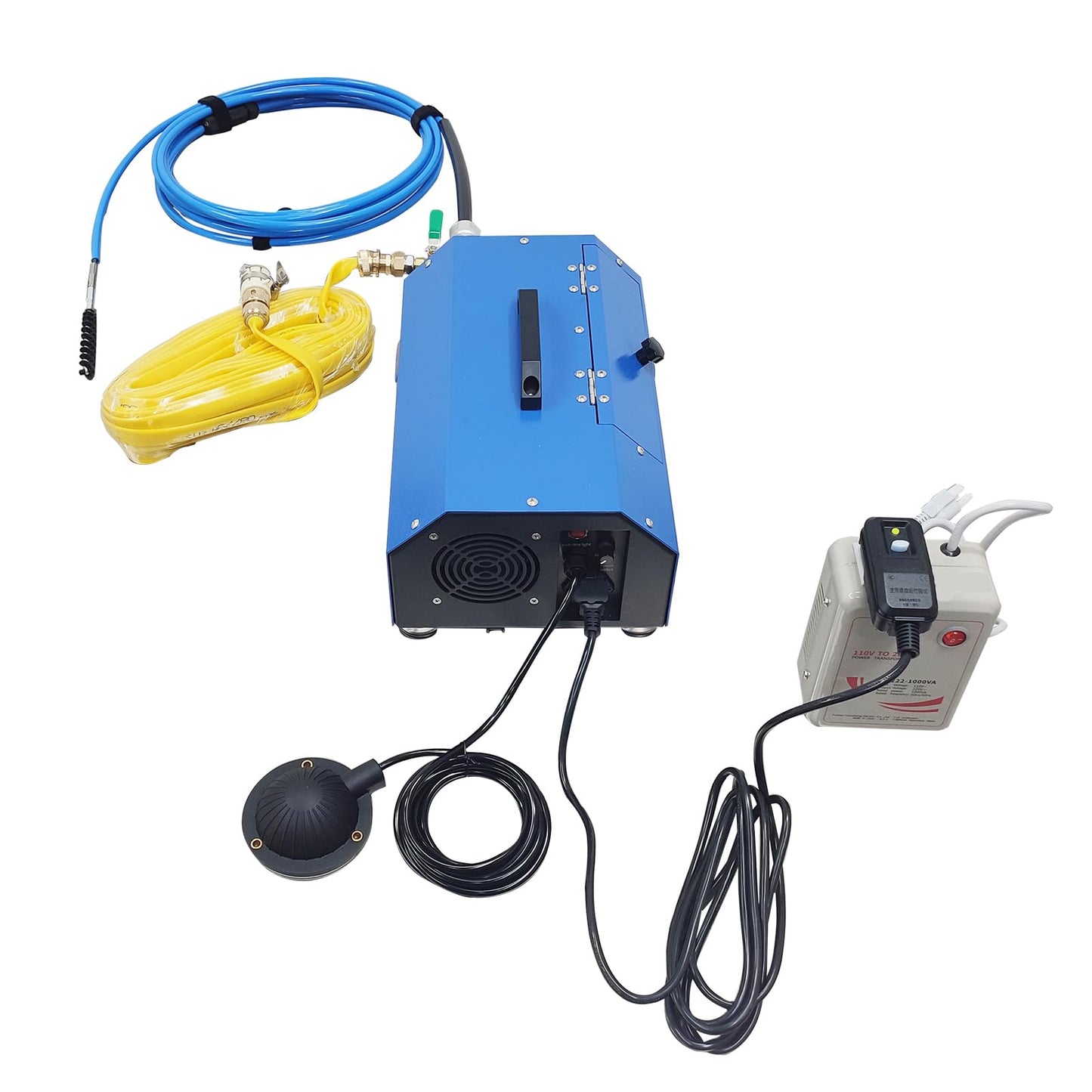 INTBUYING Chiller Condenser Tube Cleaning Machine, 110V/220V Heat Exchanger Tube Cleaner Machine, with Water Spray Rotary Brush, Portable Copper Pipe Cleaner for 0.6-0.7 Inch Pipe Diameter