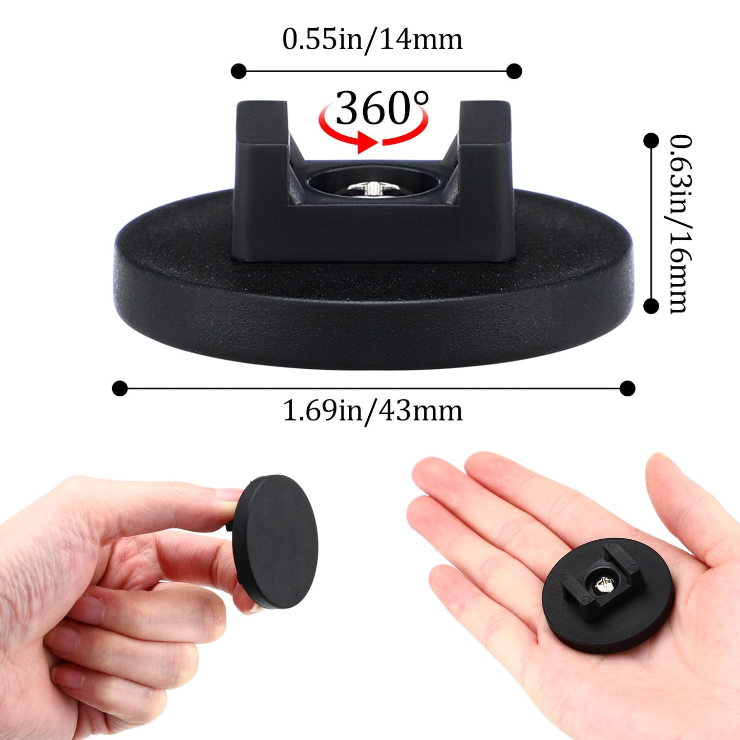 Yookeer Magnetic Zip Tie Mount Base Black Magnetic Cable Clips Wire Holder Multipurpose Cable Ties Management Base Electrical Supplies for Wire