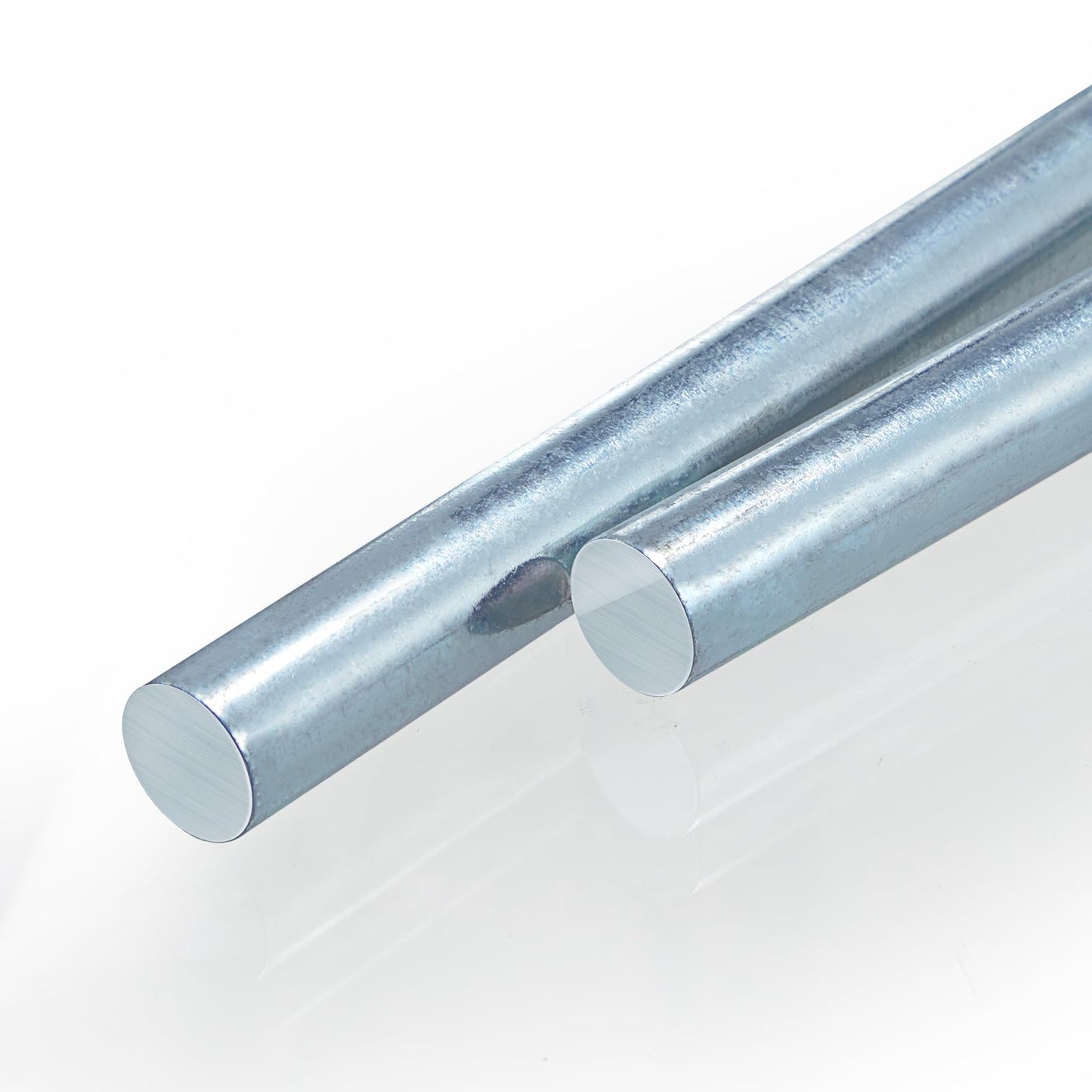 Hicarer 2 Pcs 3/4" x 36" Galvanized Steel Round Bar Smooth Rod Zinc Plated Steel Rods Zinc Bar Metal Axle Shaft for Hand Trucks Dollies Wagons Carts