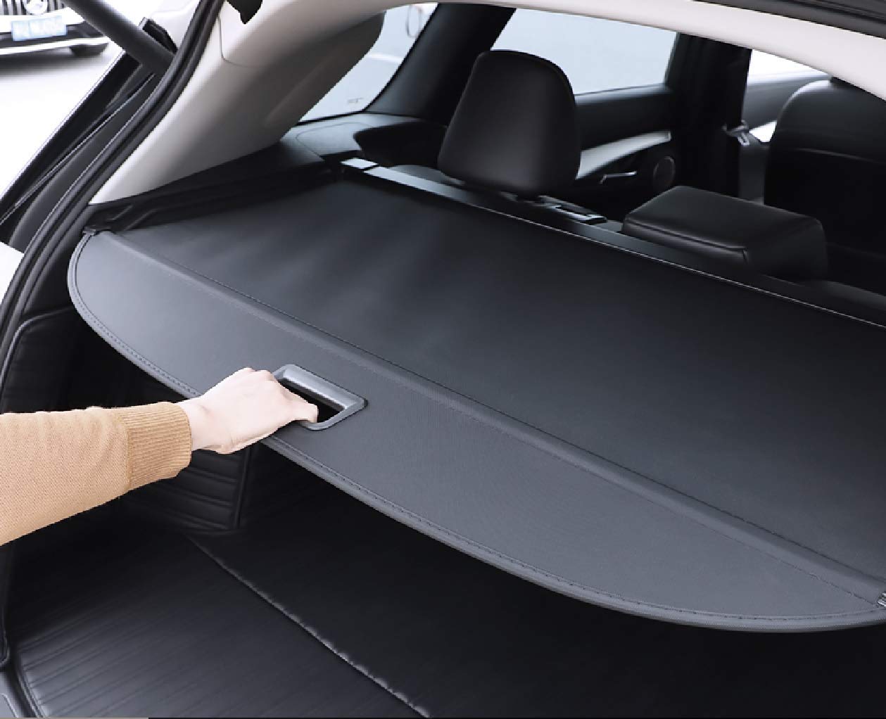 Okutech Retractable Cargo Cover Compatible with Cadillac Optiq 2024 2025 2026 Rear Privacy Screen Car Storage Trunk Luggage Tonneau Security Shade (Carbon Fiber Style)