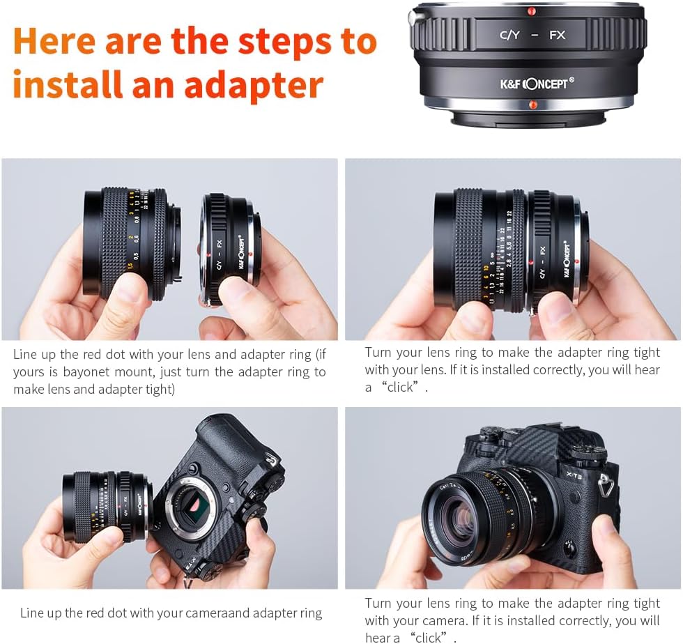 K&F CONCEPT X-Pro1 Lens Mount Adapter Compatible with Contax/Yashica (Also Know as c/y) Lens to Fujifilm Mirrorless