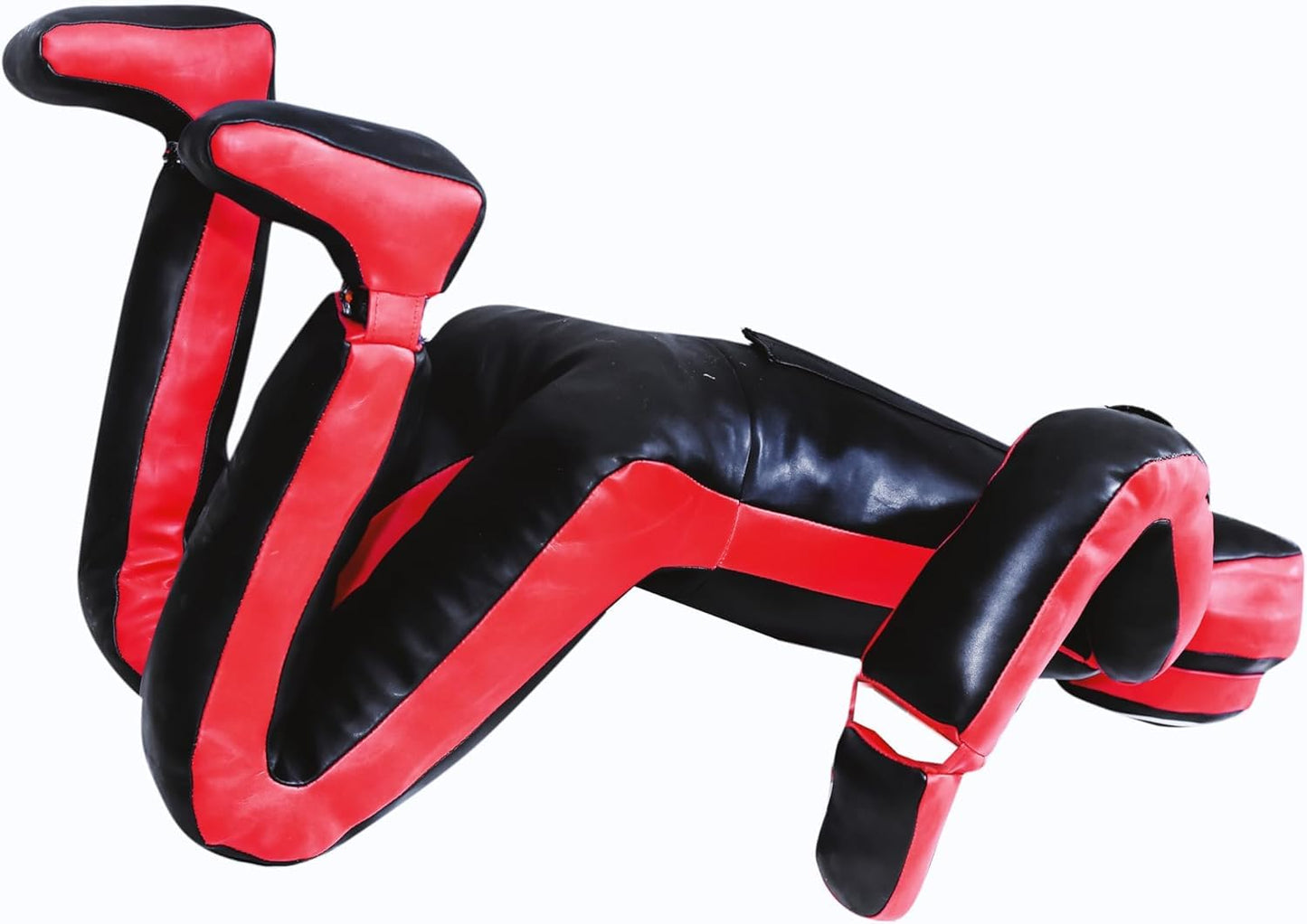 Minahil Sports Sitting PU Leather Grappling Dummy for Submission Drills Leg Locks, Ankle Locks, Heel Hooks, Boxing, BJJ Jiu Jitsu, Wrestling and self-Defense Training Unfilled 180cm (JD-2, 6 Ft)