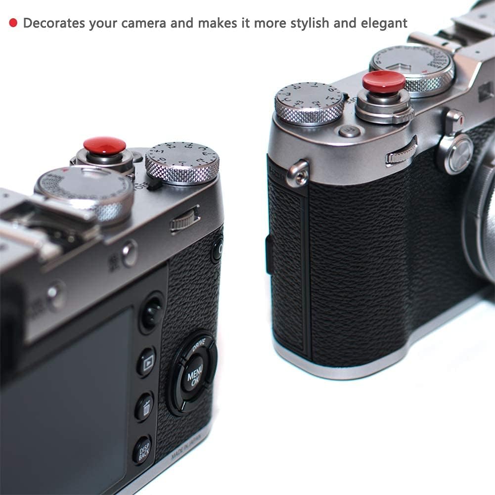 11mm 10mm Surface(2 Pack) VKO Dark-red Metal Soft Shutter Release Button,Delicate Camera Shutter Button Concave Convex