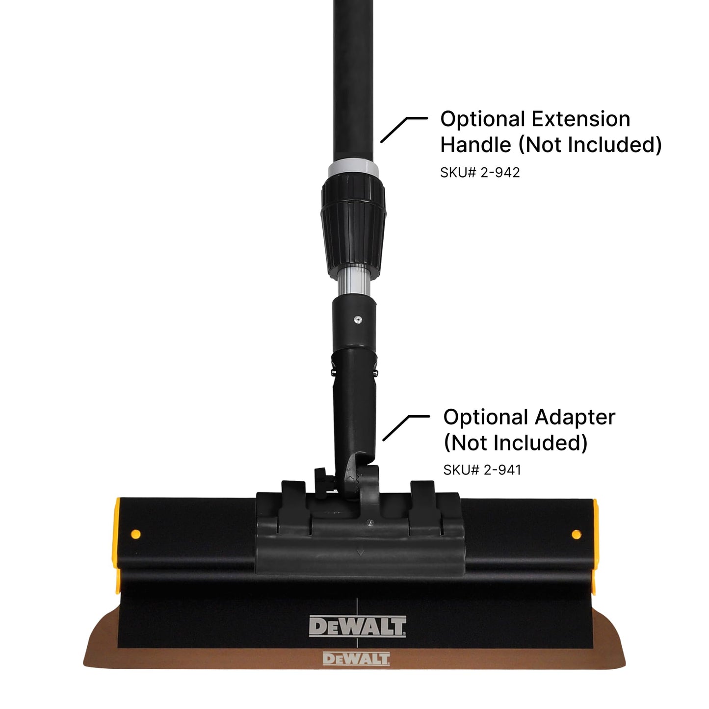 DEWALT Drywall Skimming Blade, 16-Inches | Pro-Grade | Extruded Aluminum & European Stainless Steel Construction | High-Impact End Caps | Sheetrock Gyprock Wall-Board Plasterboard | DXTT-2-916