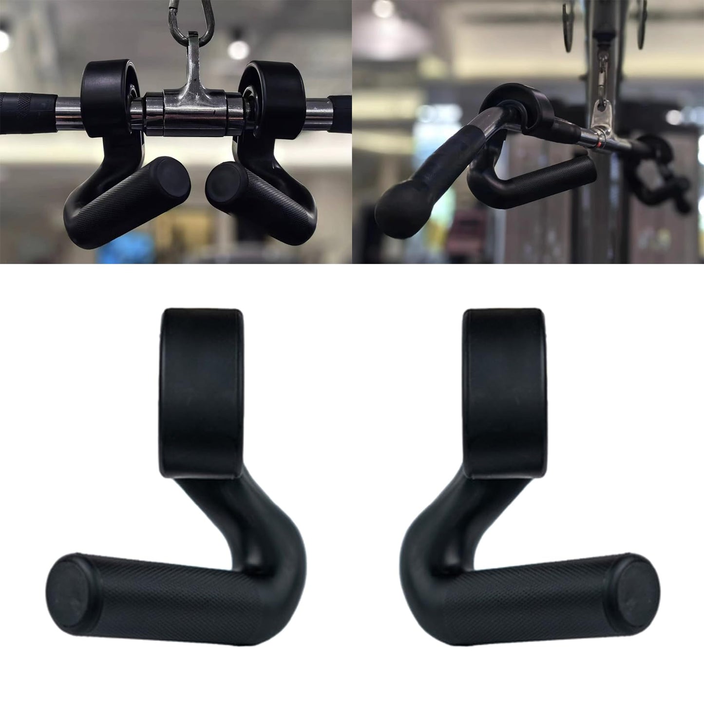 LOXGO Nonslip Fitness Hook Handle Grip Pulls Up Resistance Band Handle Cable Machine Attachments for Strength Training Pulls Up Resistance Band Handle