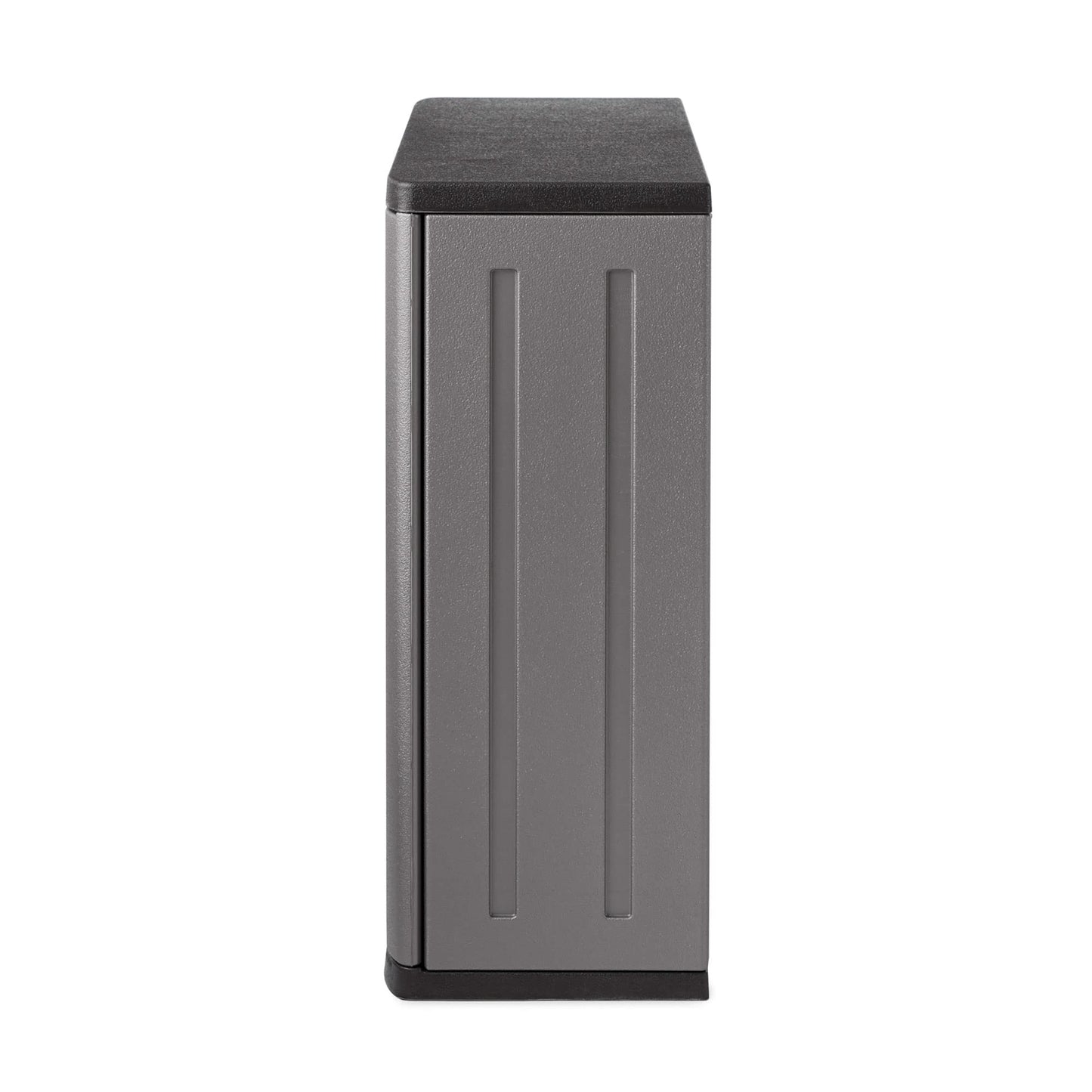 Suncast Wall Storage Cabinet for Garage Organization - 4 Cu. Ft. Wall Mounted Garage Cabinet with Shelf for Garden Supplies, Paint Cans & Outdoor Tools, Multi-Wall Resin Construction, Platinum