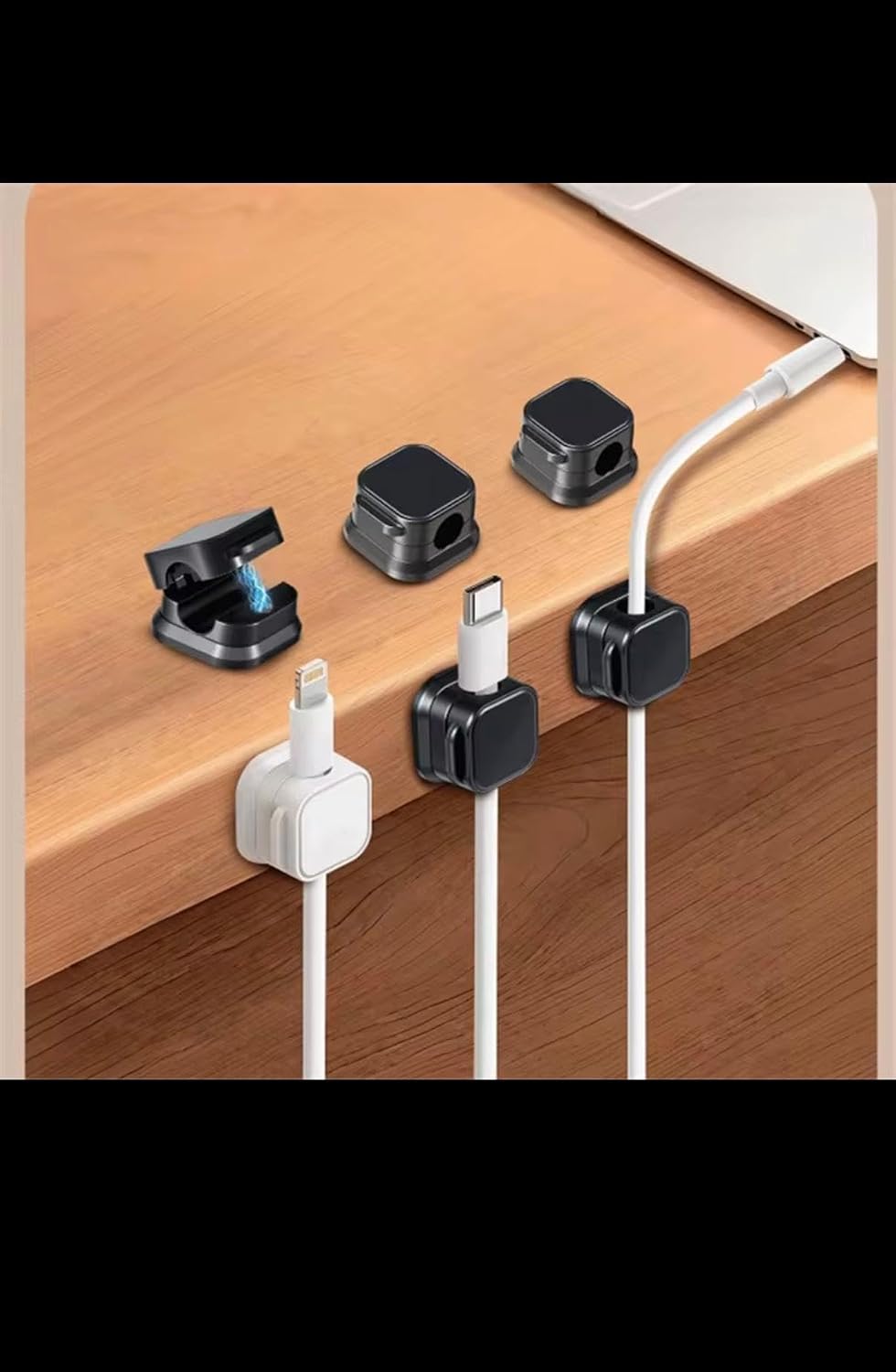 Generic Cord Organizer Holder, Strong Adhesive Desk Cable Management Magnetic Easy Open,Organize Phone Charging Cords