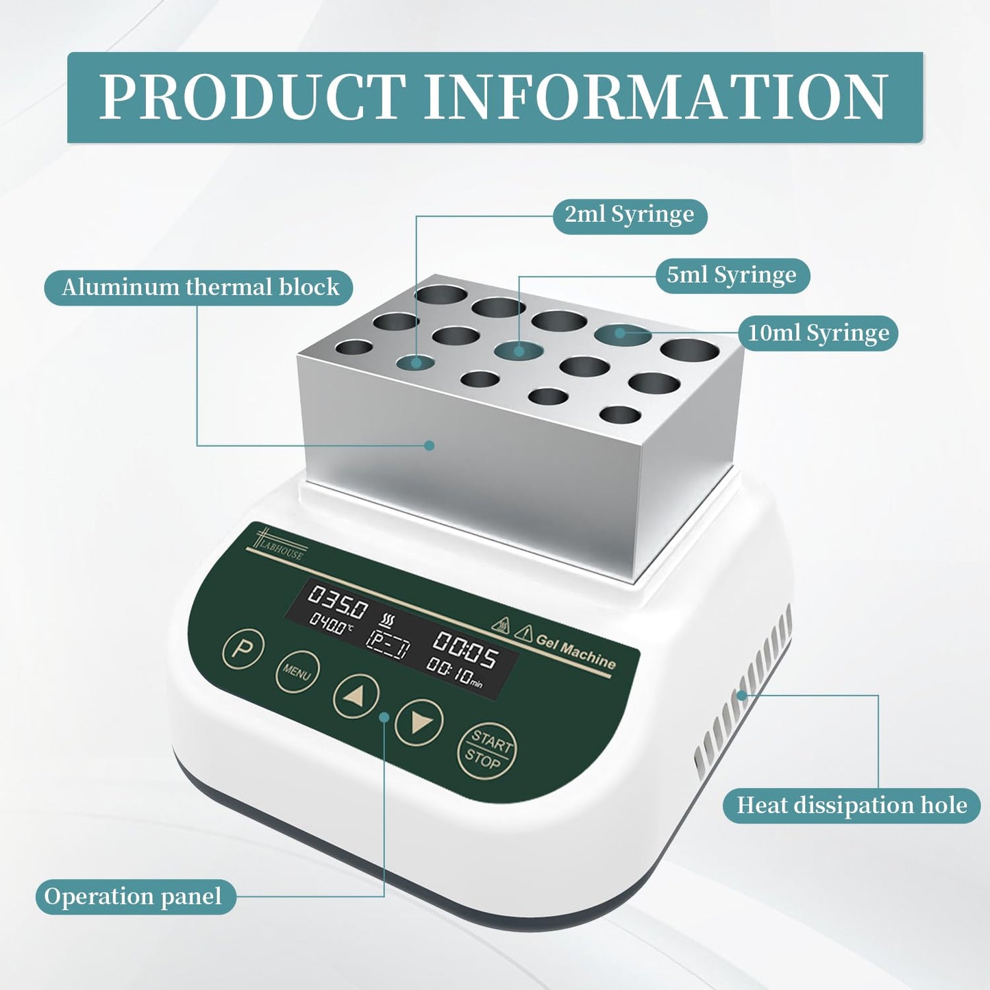 Centrifuge Machine PRP PRF 2ml-5ml/10ml/15ml/50mlx6 Speed 500-4000rpm 2146xg RCF & Gel Heating Machine Professional PRP Plasma Gel Maker 5ml/10ml/15ml Block
