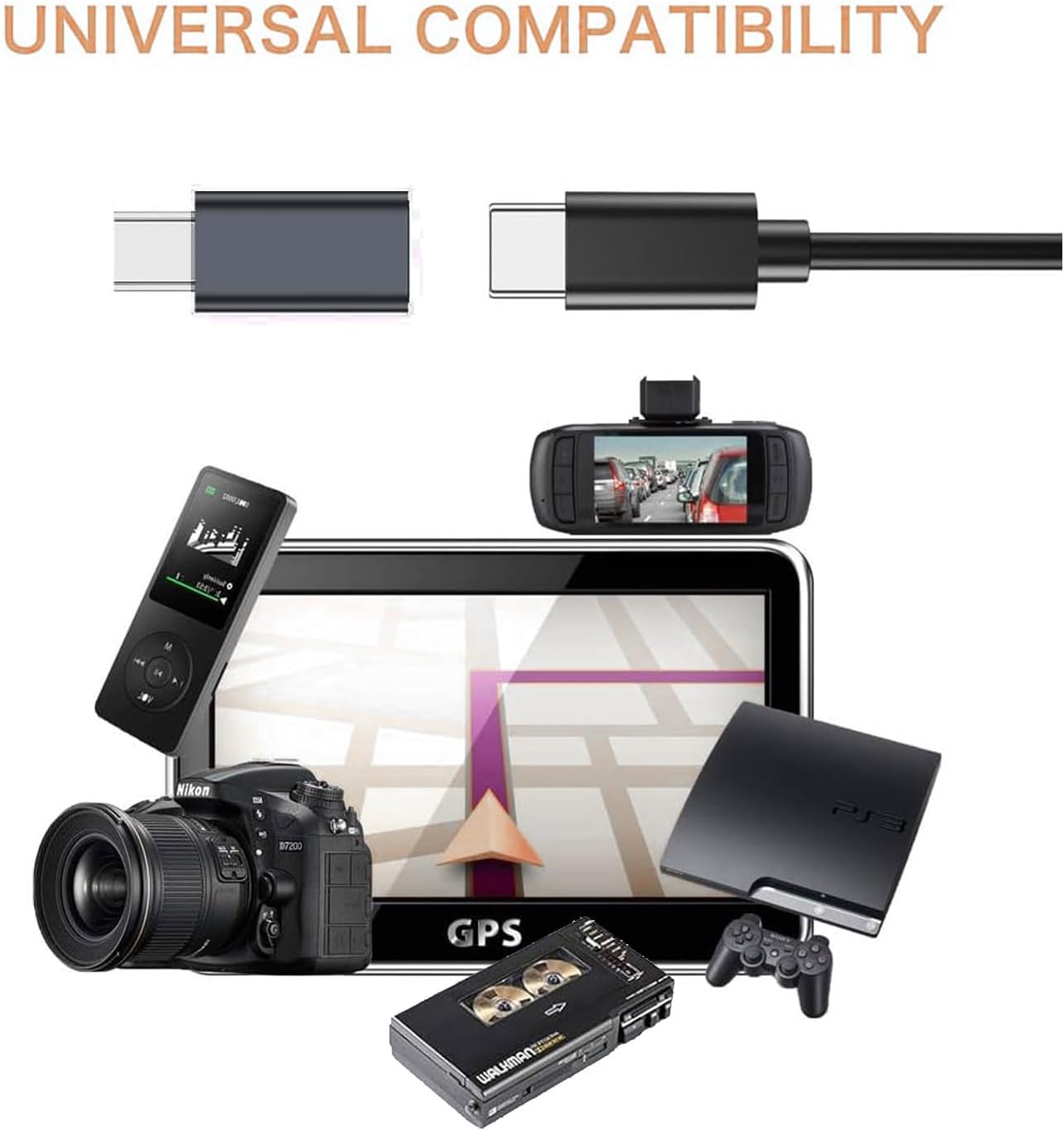 TFAK 4Pack Cam,MP3 USBC to Mini USB Adapter, USB Mini to Usbc Adapter Supports Charge & Data Sync Compatible
