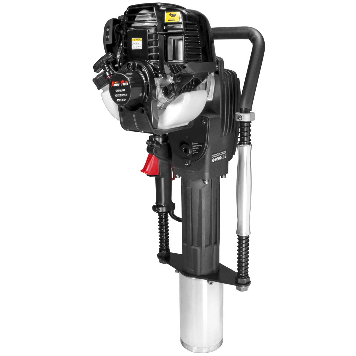 XtremepowerUS 38cc Gas-Powered T Post Driver Fence Post Driver Gasoline Piling 4-Stroke EPA Certificated w/Rolling Case