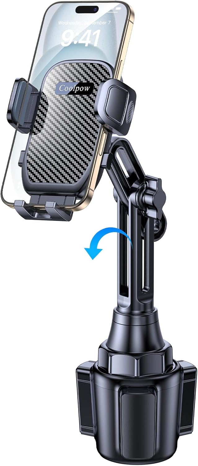 Coolpow Cup Holder Phone Holder for Car Phone Holder Cup Holder Phone MountUltra Stable & Never ShakePhone Holders