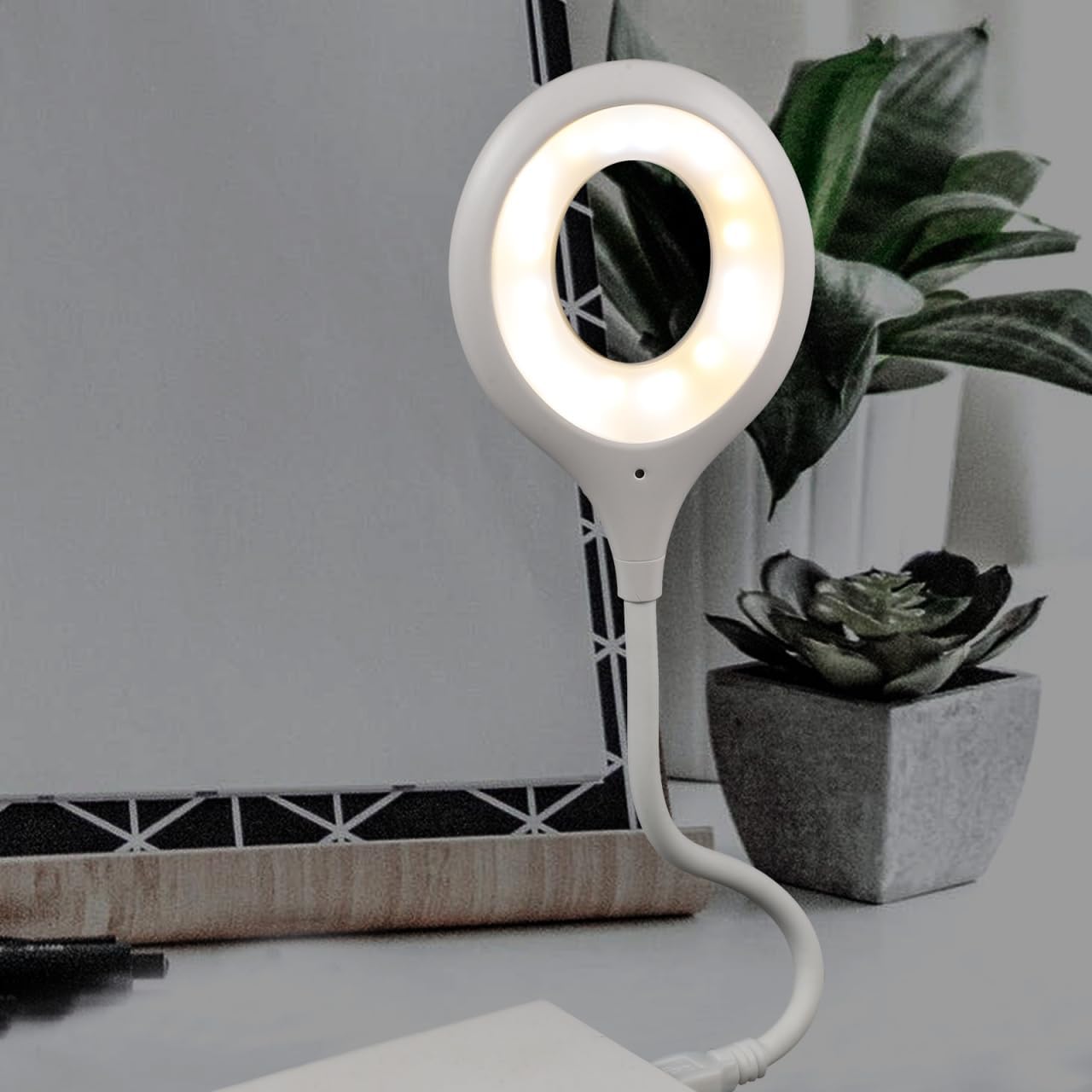 Dimmable Voice Activated USB Gooseneck Lamp Flexible Bedside Reading Light Night Light for Bedroom USB Powered