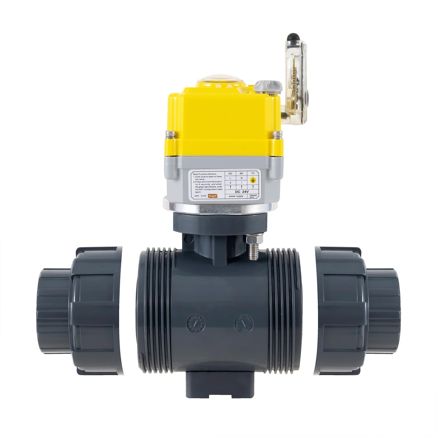 ABPLAG Smart WiFi Water Valve - 2.0-inch Electric Ball Valve with DC24V Actuator/AC110V-230V Power Adapter, TUYA-APP Control, Timed Automatic Shutdown of Home/Industrial Pipes