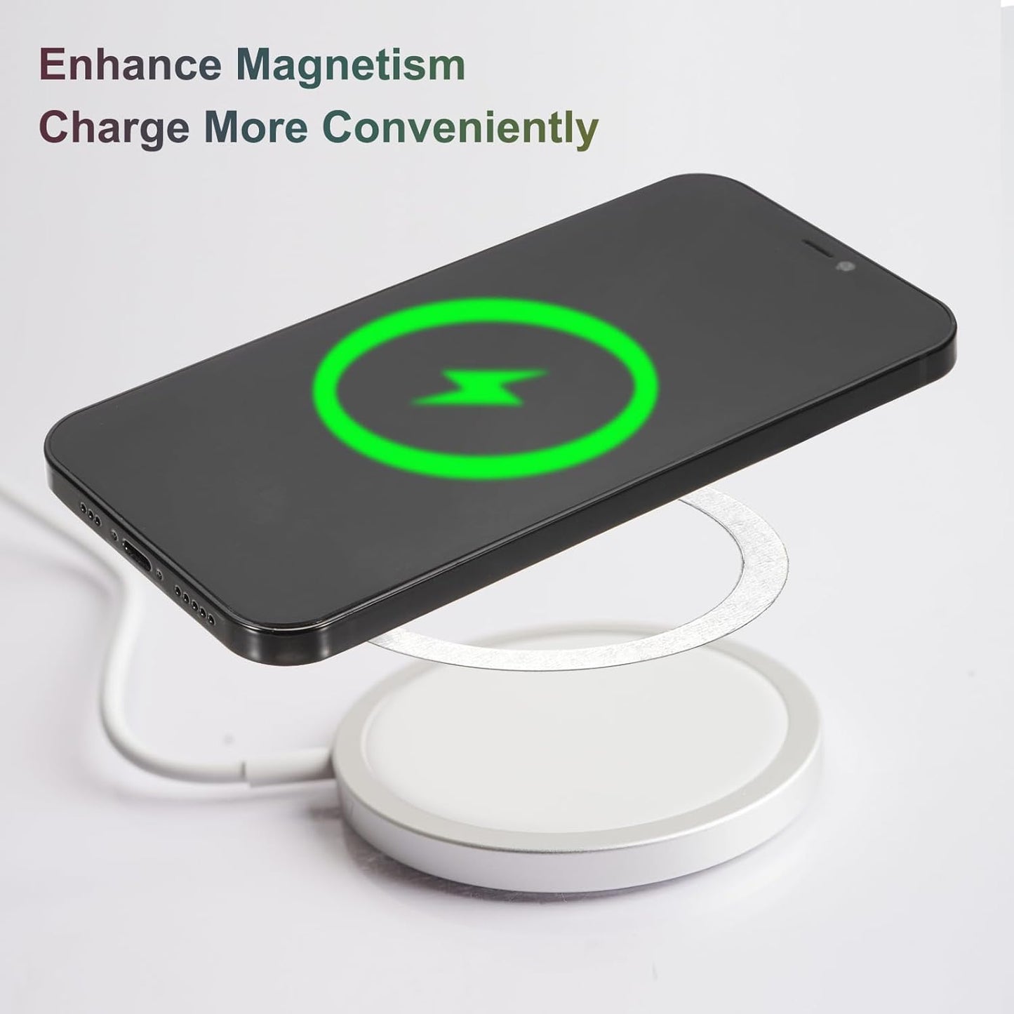 4 uxcell Pcs Magnetic Adapter Ring, Universal Magnetic Wireless Charger Conversion Kit Sparkle Magnetic Metal Ring