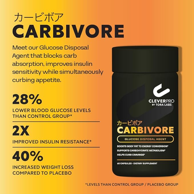 Carbivore Glucose Disposal Agent ??Supplement & Metabolism Booster??Supports Carbohydrate Metabolism, Converts Body Fat to Energy ??60 Capsules