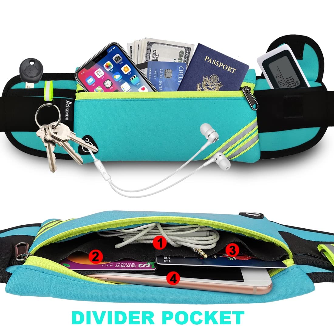 Running Belt Waist Pack Bag,Workout Gear,Gym Fitness Fanny Pack for Phone,Cell Phone Holder for Running,Jogging Pocket Belt for Women & Men,Running Accessories(Blue)