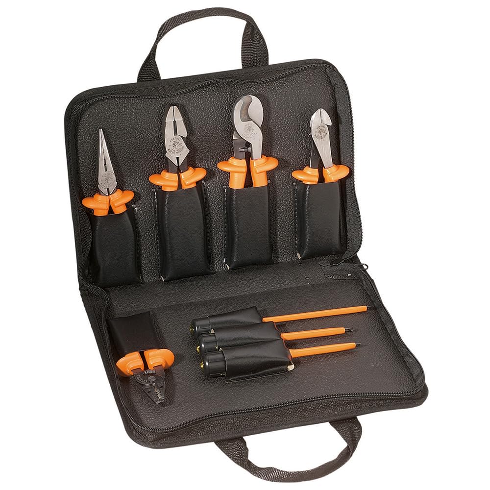 Klein Tools 33529 Premium Insulated Tool Kit, 1000-Volt Rated, Includes: 3 Pliers, 3 Screwdrivers, Cable Cutters and Wire Stripper/Cutter