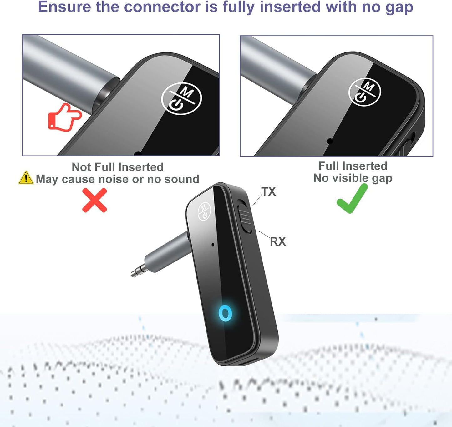 JXTZ 2 Pack 2 1 5.3 3.5mm Aux Bluetooth Adapter for Car, in Bluetooth Transmitter Receiver for Headphones Car Home