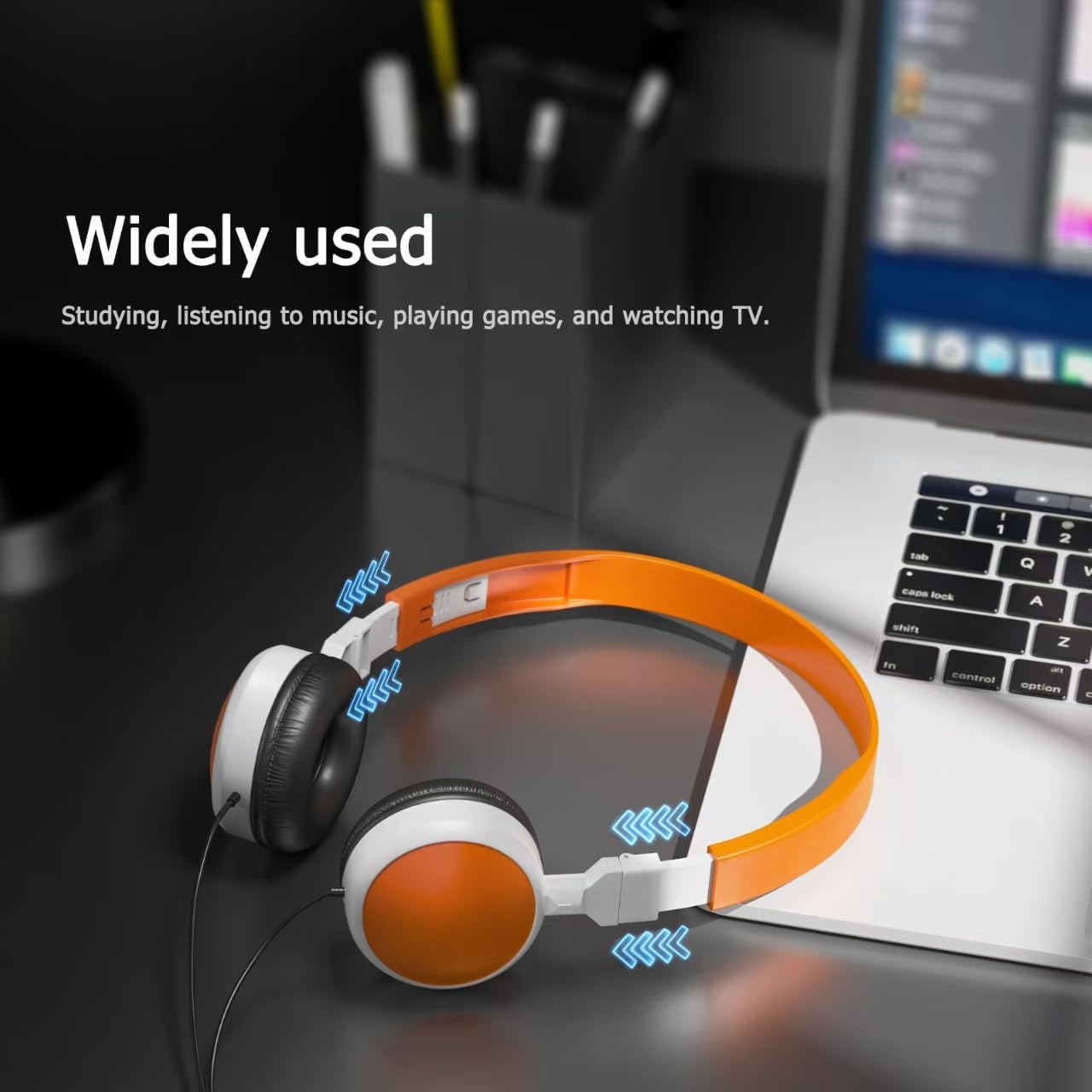 3-Pack 3.5mm Headsets Individually Wired Classroom Headphones - No Mic Kids Headphones with Jack, Multi-Color Bulk