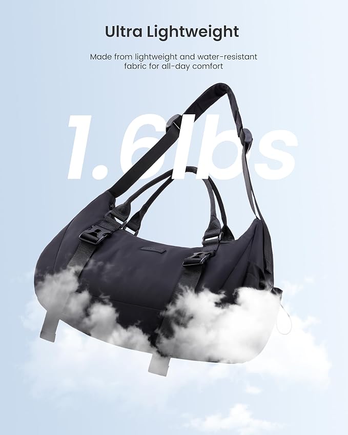 LOVEVOOK Gym Bag for Women Men, duffle bag for travel with shoe compartment, Small Gym Tote Dry Wet Separation, Multipurpose Weekender Overnight Bag, Lightweight Carry On Bags, Black