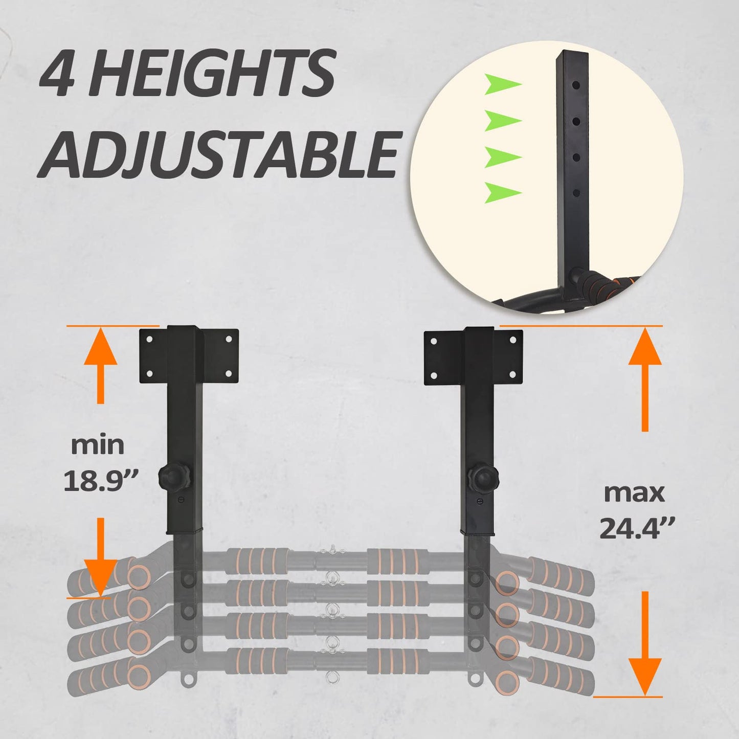 BESTHLS Joist Mounted Pull Up Bar 4 Level Height Adjustable Ceiling Mount Chin Pu Bar Heavy Duty for Home Gym Workout Strength Training Equipment