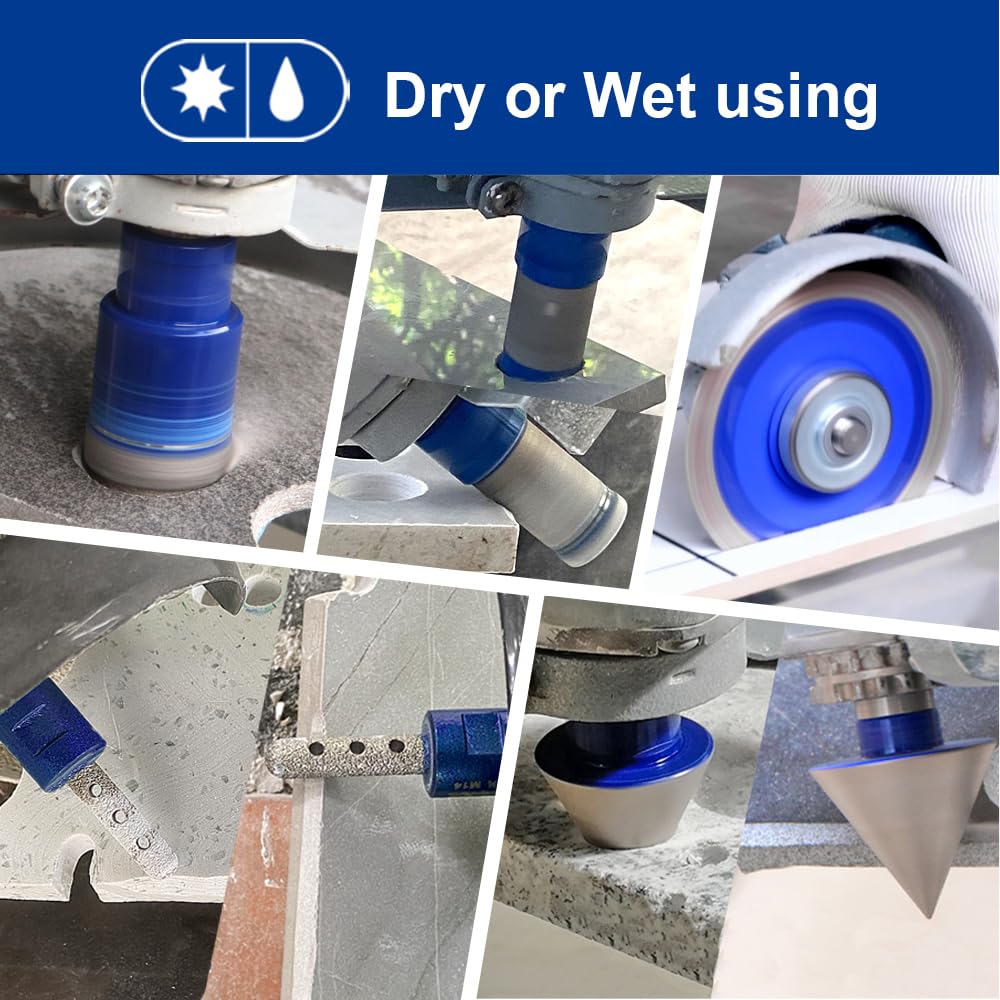 SHDIATOOL Diamond Drill Bits Kit - Core Bits Hole Saw Sets,Mould Guide for Drilling Porcelain Tile Marble Ceramic Granite with Hollow EVA Guide Jig 12pcs(6/8/10/35/50/65/10/25MM/2in/HEX+SDS+4.5in)