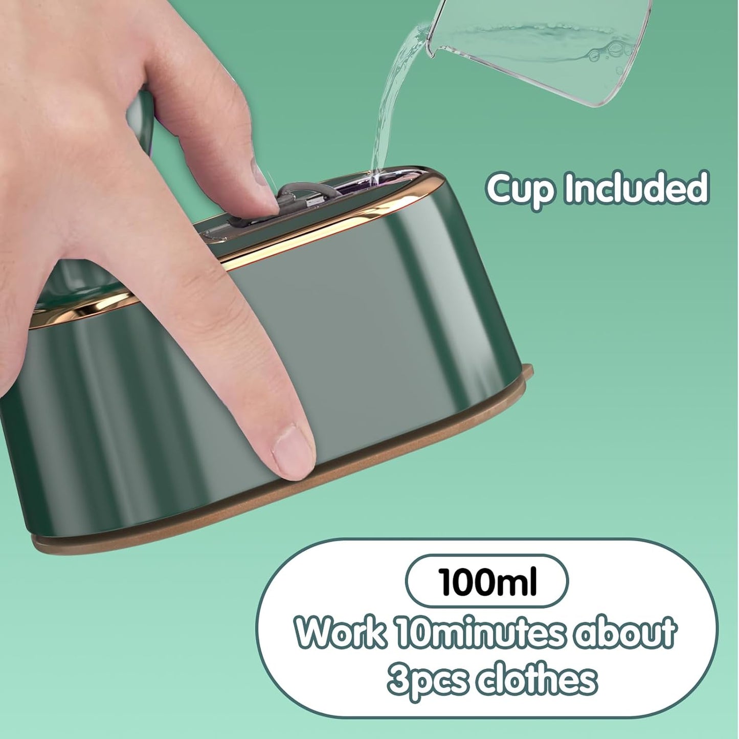 Skiennix Travel Steamer - Mini Portable Iron for Clothes | Ideal for College Dorms & Home Essentials (Green)