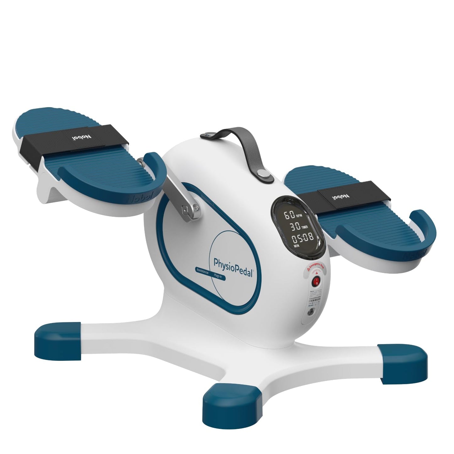 Nobol PhysioPedal® Motorized Under Desk Exercise Bike for Seniors & Adults – Electric Pedal Exerciser with Remote, Adjustable Speeds & Resistance, LED Display, Portable Seated Leg & Arm Pedaler