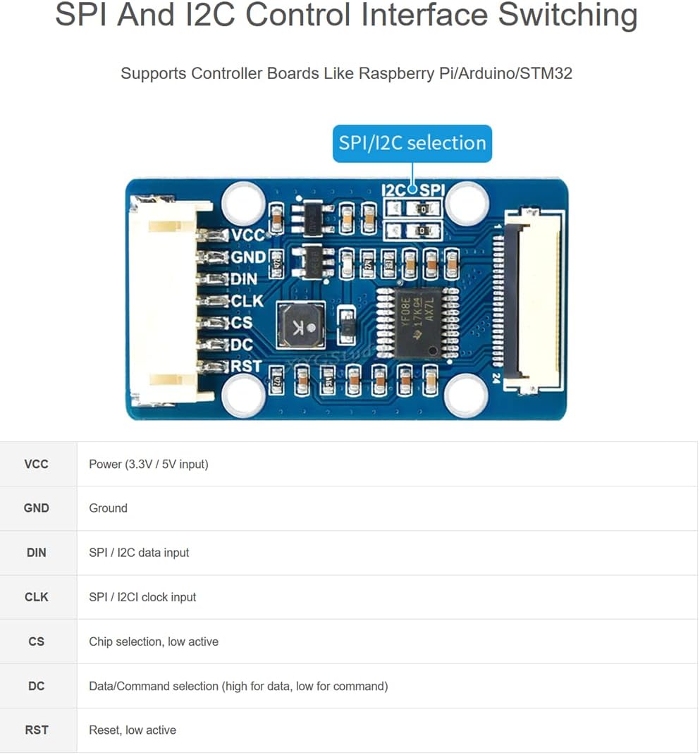 XYGStudy 1.51inch 12864 SPI/I2C 4 3 STM32 Transparent OLED Light Blue Color Display Module Interfaces for Raspberry Pi
