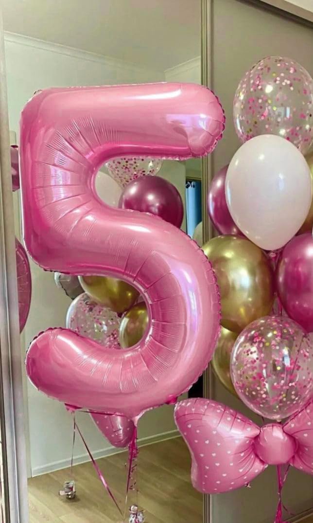 Pearlescent Pink Number 3 Balloon - 40 Inch Birthday Decoration for Girls & Women Parties