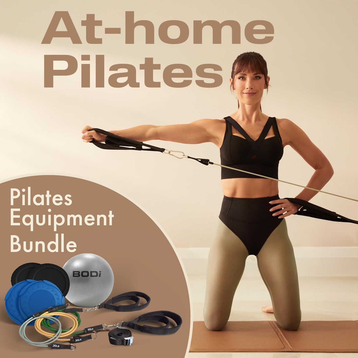 Track Pilates Home Workout Kit – Full-Body Resistance Band System with Door Anchor, Pilates Straps, Core Ball & Slides with Booties – Strength Training & Core Sculpting Set, At-Home Fitness Equipment