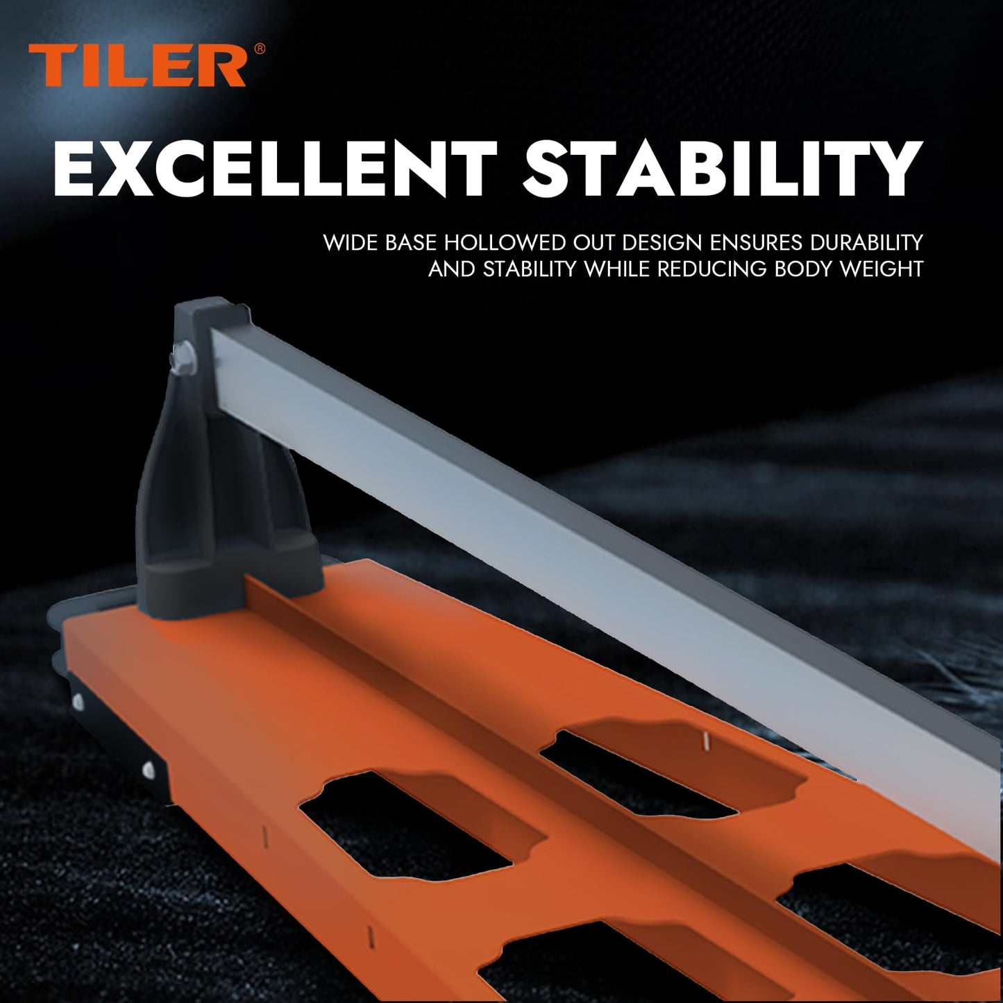 TILER 52 inch Large Format Manual Tile Cutter, Professional Porcelain Ceramic Speedy Rocket Tile Cutter with Transport Handle and Wheels, Steel Wide base, Movable Extension Arm 8102G-3Y