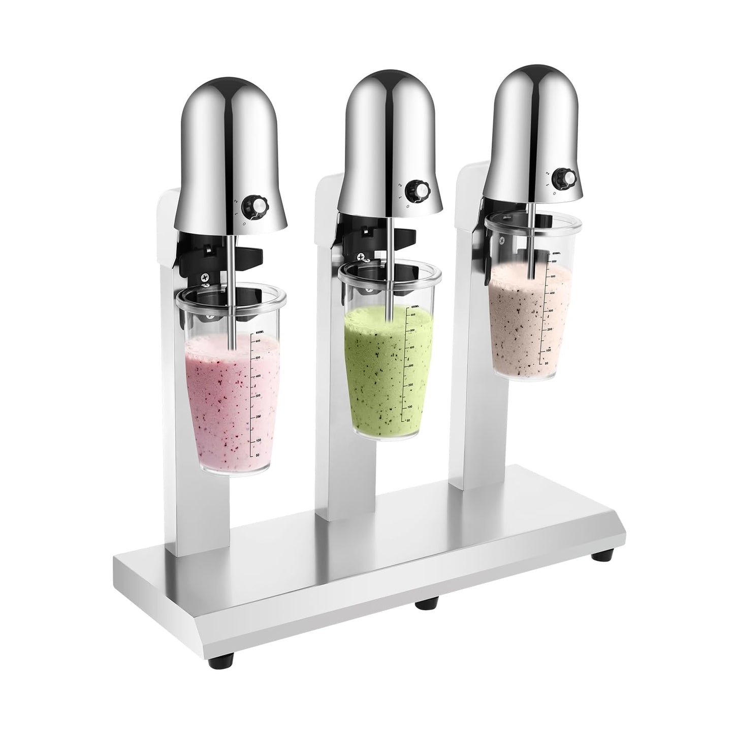 NenoBeo 3 Heads Milkshake Mixer Commercial Drink Mixer Machine,Stainless Steel Triple Head Milkshake Maker with 18000RPM High Speed Motor,Milk Tea Smoothie Mixer for Cafe Restaurant Ice Cream Shop Bar
