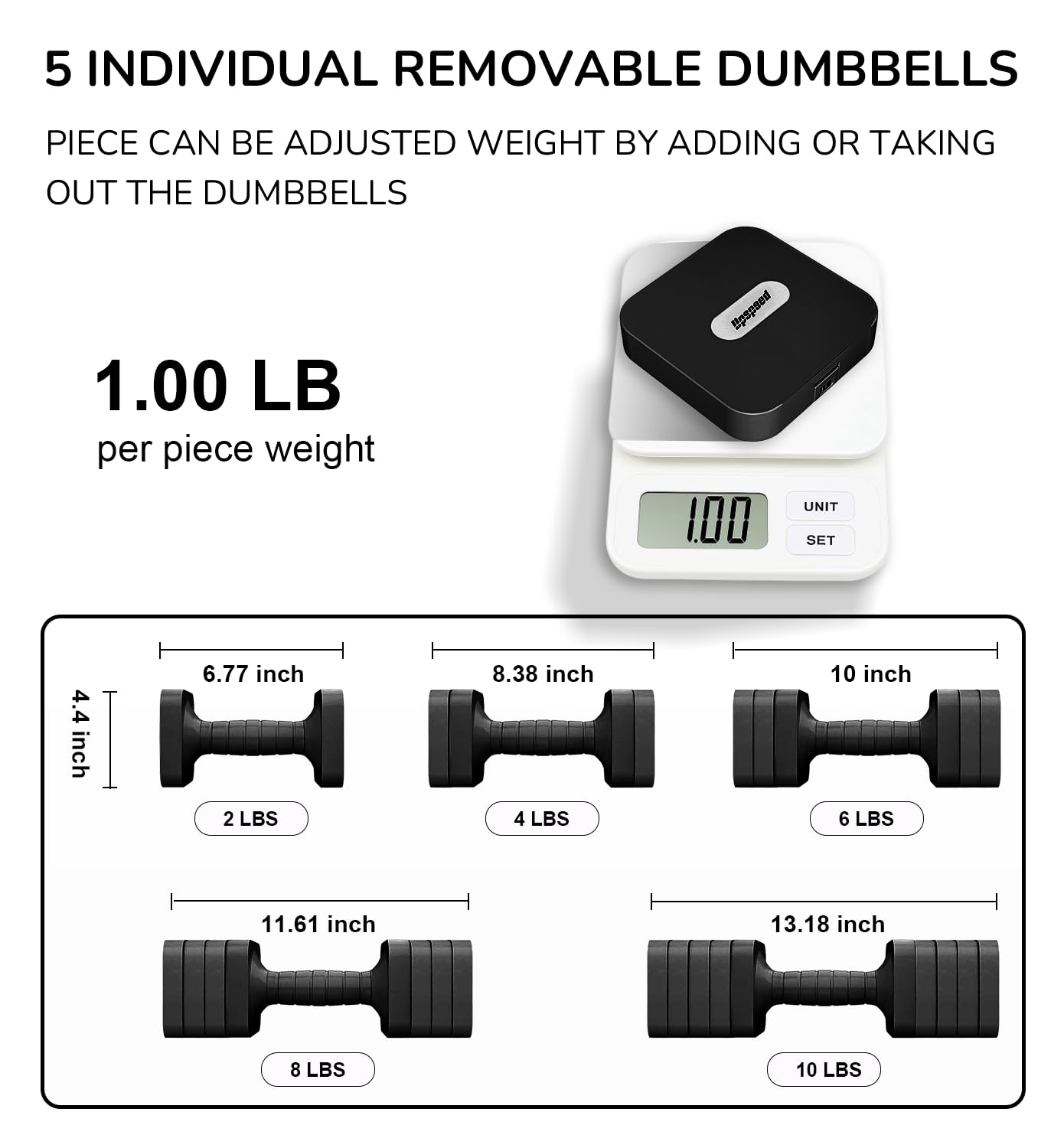 20LB Adjustable Dumbbell Set Hand Weights for Women Men, Exercise Fitness dumbbell Adjust dumbbells set of 2 for Home Gym Workout Strength Training Equipments Black