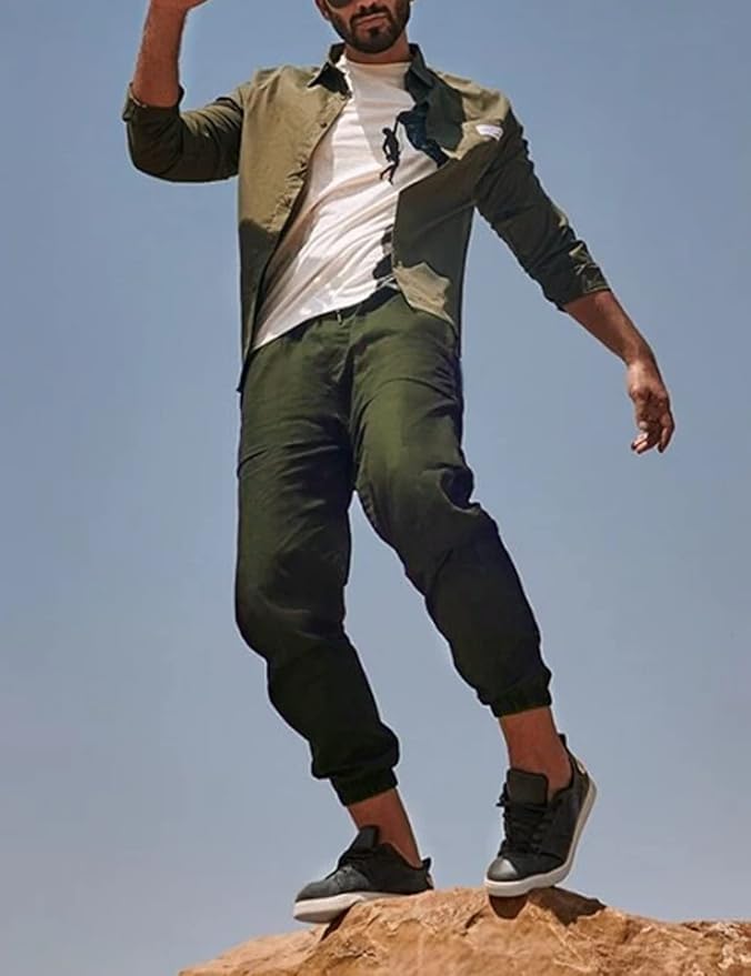 Men Joggers Chino Cargo Pants Hiking Outdoor Recreation Pants Twill Fitness Track Jogging Pants Casual Cotton Pants