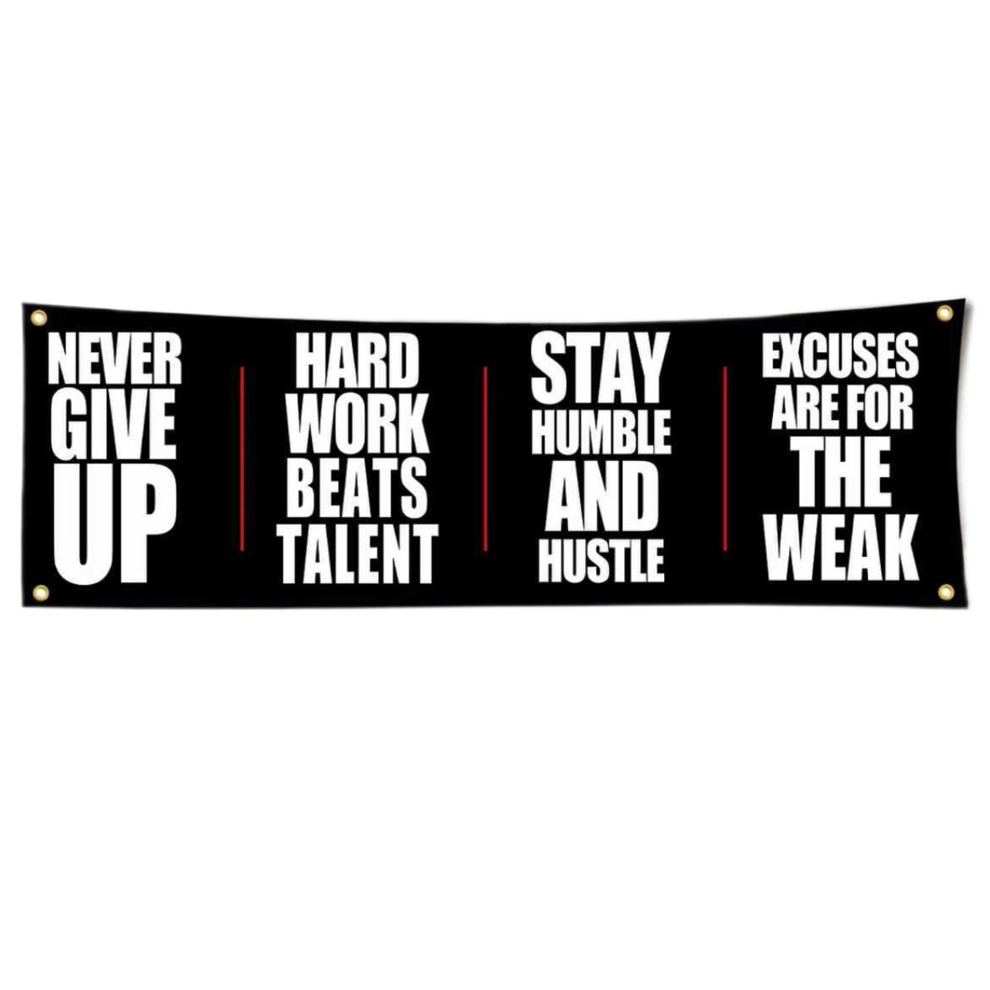 "NEVER GIVE UP" Motivational Gym Banner - Fitness Wall Art for Home Gym & Office - Workout Encouragement Tapestry with Inspirational Quote for Exercise Room and Dorm Decor