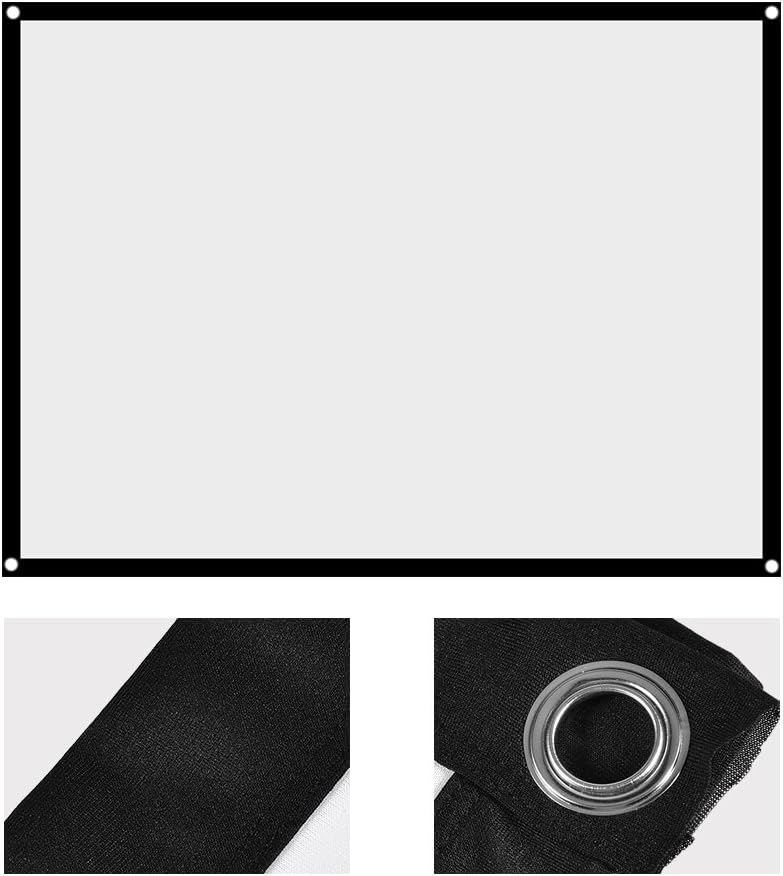 Yosoo Health Gear 16:9 40 120 inches (72in) Projection Screen Indoor Outdoor Projector Curtain, Thicken Portable White