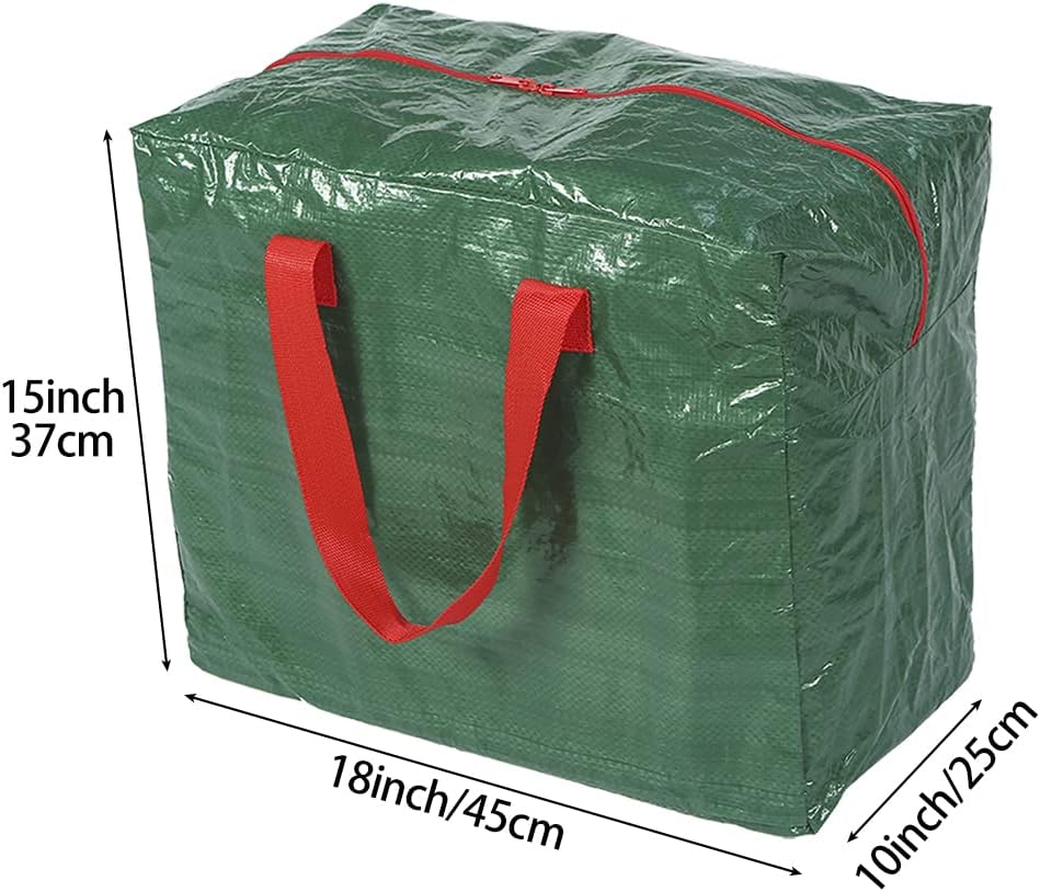 Sattiyrch Christmas Garland Storage Bags - Waterproof Dual Zipper Design with Card Slot | 2-Pack, Green