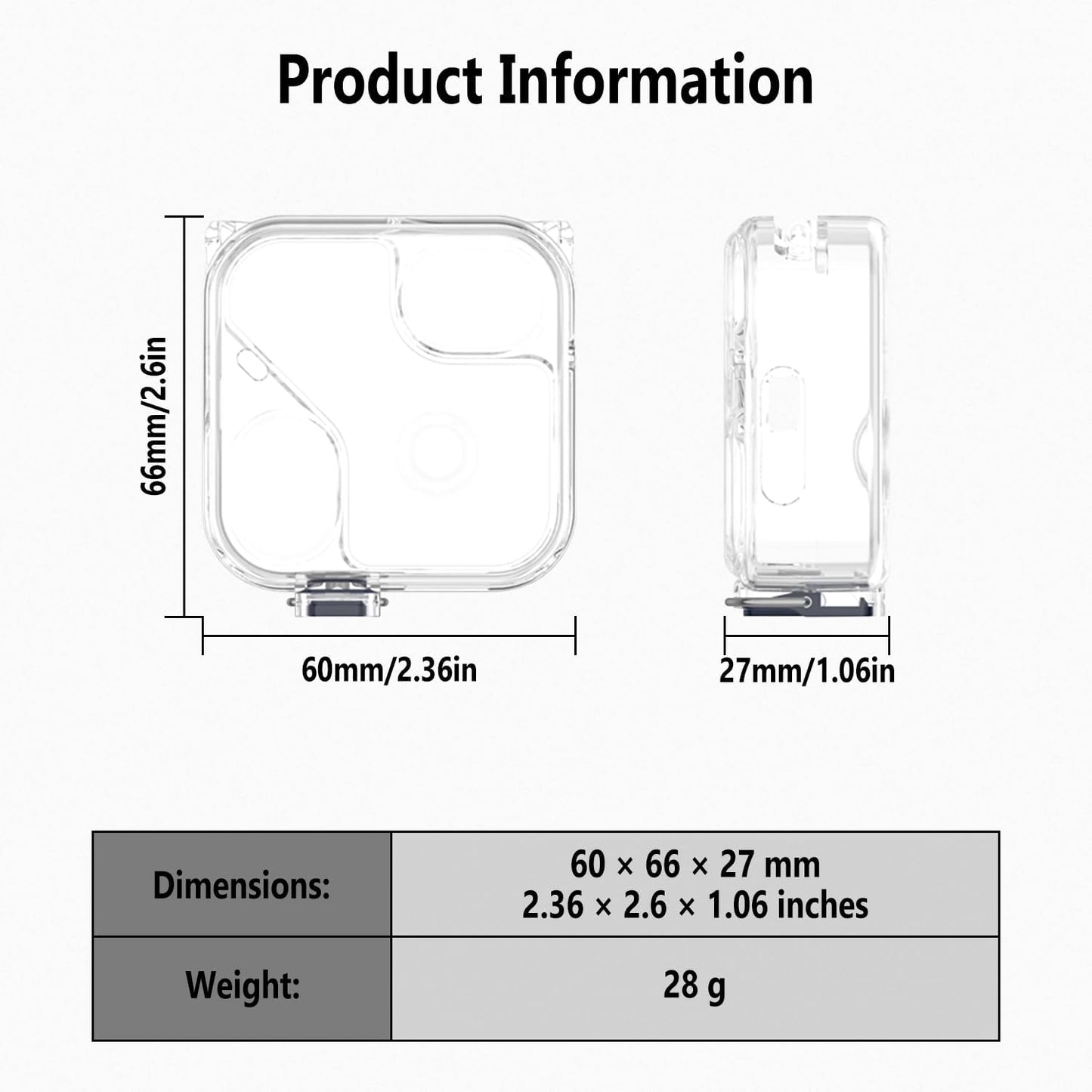 Geiomoo (3), TPU Case for Nothing Ear Soft Flexible Scratch Resistant Protective Cover with Carabiner (Clear)