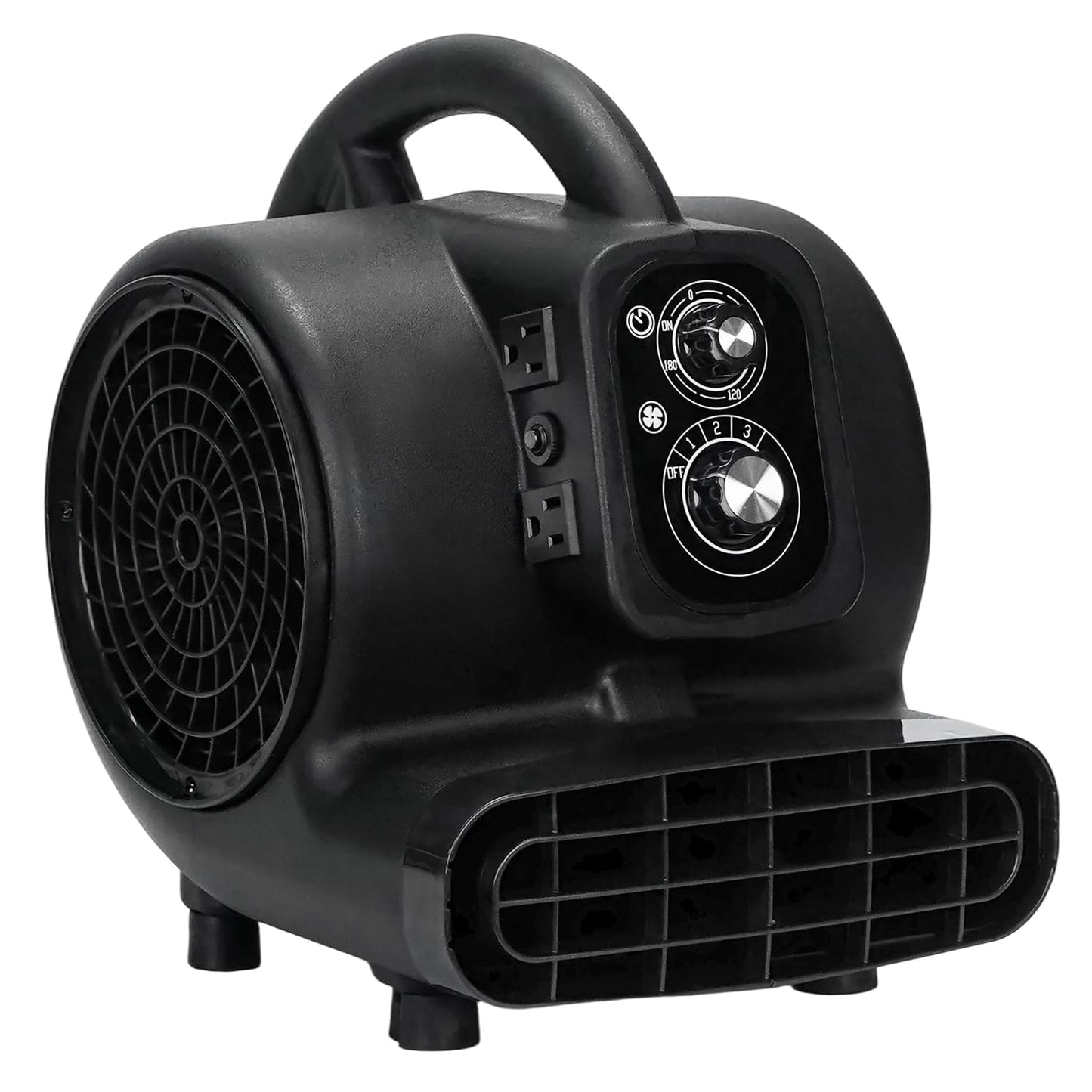 VORBO Air Mover Blower Fan, 1/3 HP 2000CFM Carpet Dryer, 3 Speeds Floor Blower Fan with Timer and 4 Adjustable Angles, Stackable, for Janitorial, Home and Commercial Use, Black