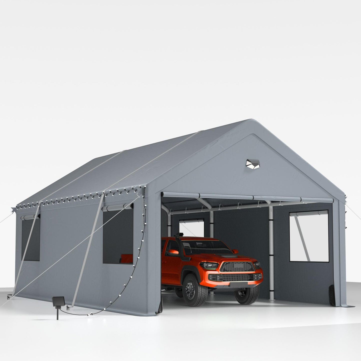 12x20FT Heavy Duty Carport Canopy,Extra Large Portable Car Tent Garage with Roll-up Windows and All-Season Tarp Cover,Removable Roof&Side Wall for Car,SUV,Boats