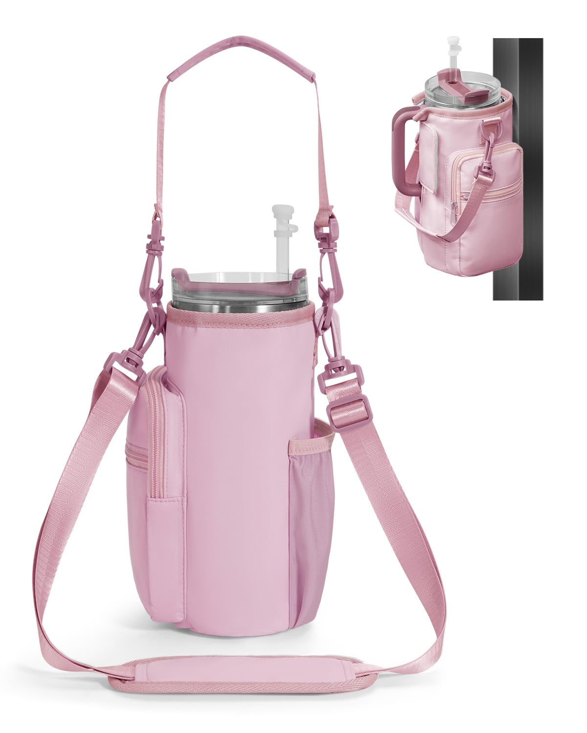 sportsnew Magnetic Gym Bag for Women Men, Crossbody Insulated Cup Sleeve Water Bottle Carrier Holder with Strap for 40oz Tumbler with Handle, 4 Built-in Magnets Small Gym Bag for Workout, Walking