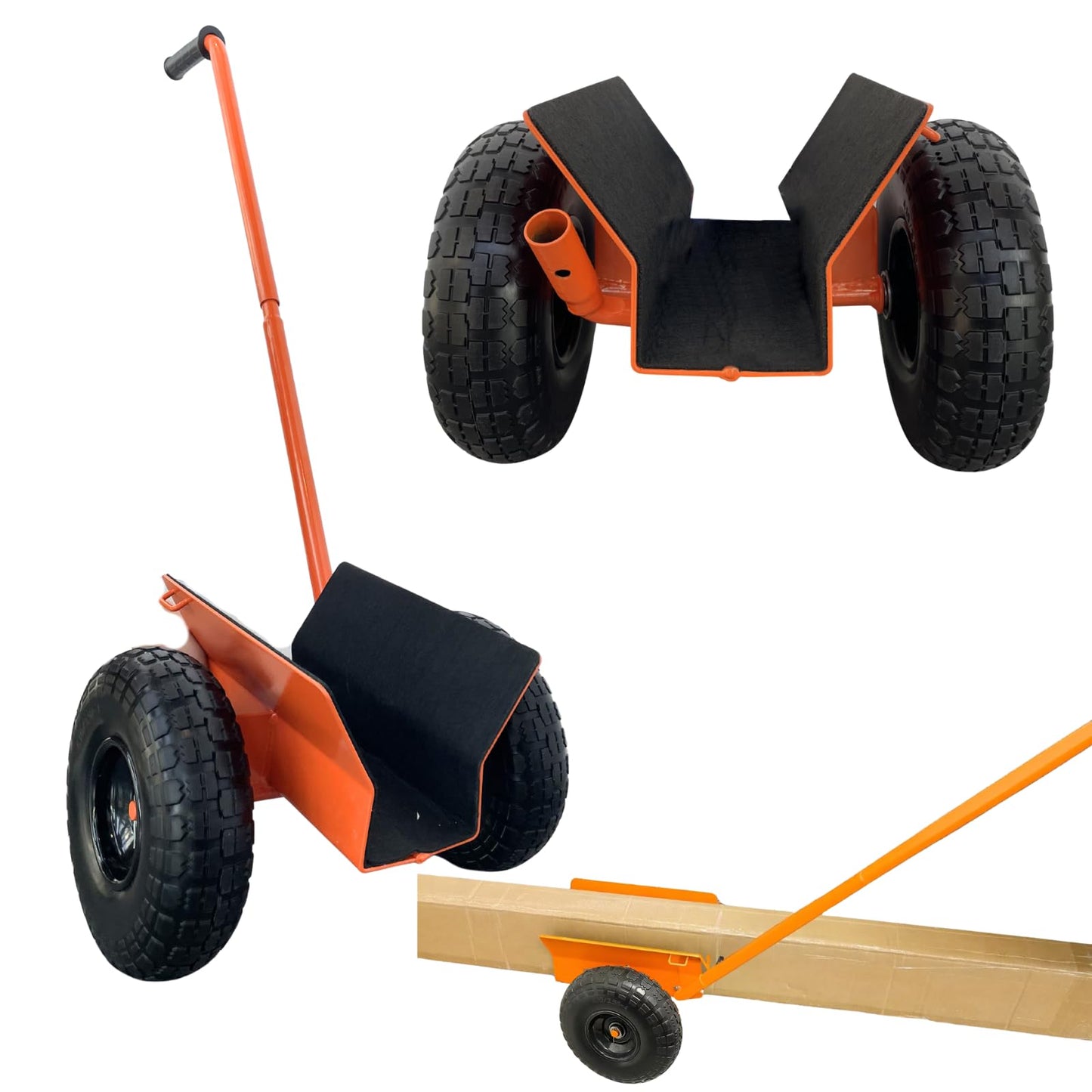 Heavy Duty Panel Dolly, All-Terrain Slab Dolly with 1000 LB Weight Capacity,10-inch Wheels (Orange Solid Tires)-Patent Pending