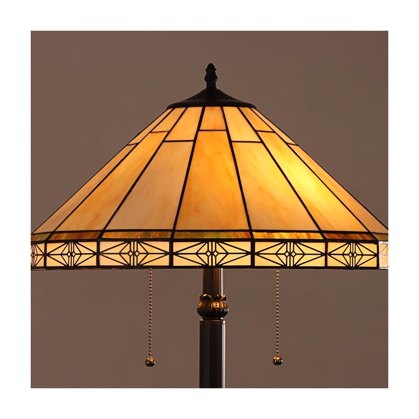Chloe Lighting Tiffany-Style Floor Lamp, 2 Light, 18in  Wide, Blackish Bronze, Multicolor, Model CH31315MI18-FL2